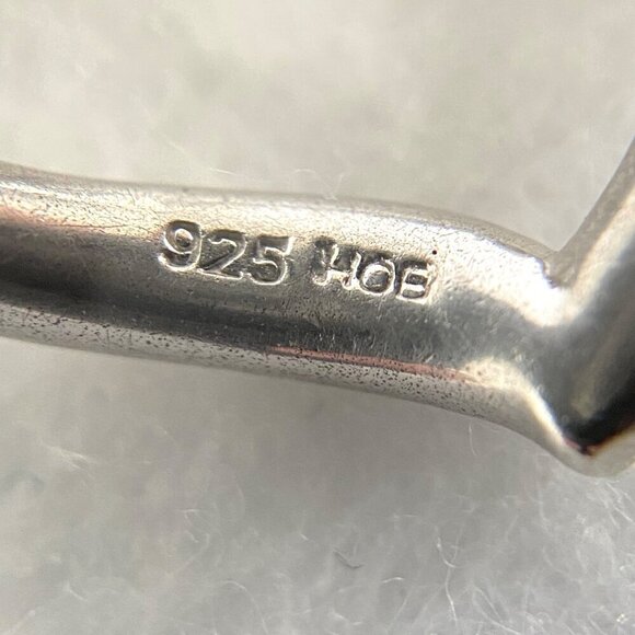 Sterling Silver 925 HOB Double Open Heart Pave Diamond Necklace 19.5" Chain - Picture 9 of 16